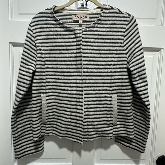 Anthropologie Dolan Left Coast striped moto sweater jacket Size Medium EUC - Picture 4 of 7